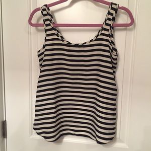DOROTHY PERKINS TOP TANK BLACK WHITE STRIPE Size 2